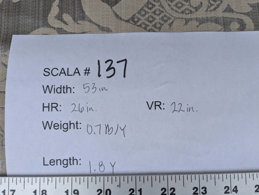 1.8y Scalamandre Lelievre Paris Grambois Argent Gray Damask Renaissance Gray Historic MSRP USD712/y