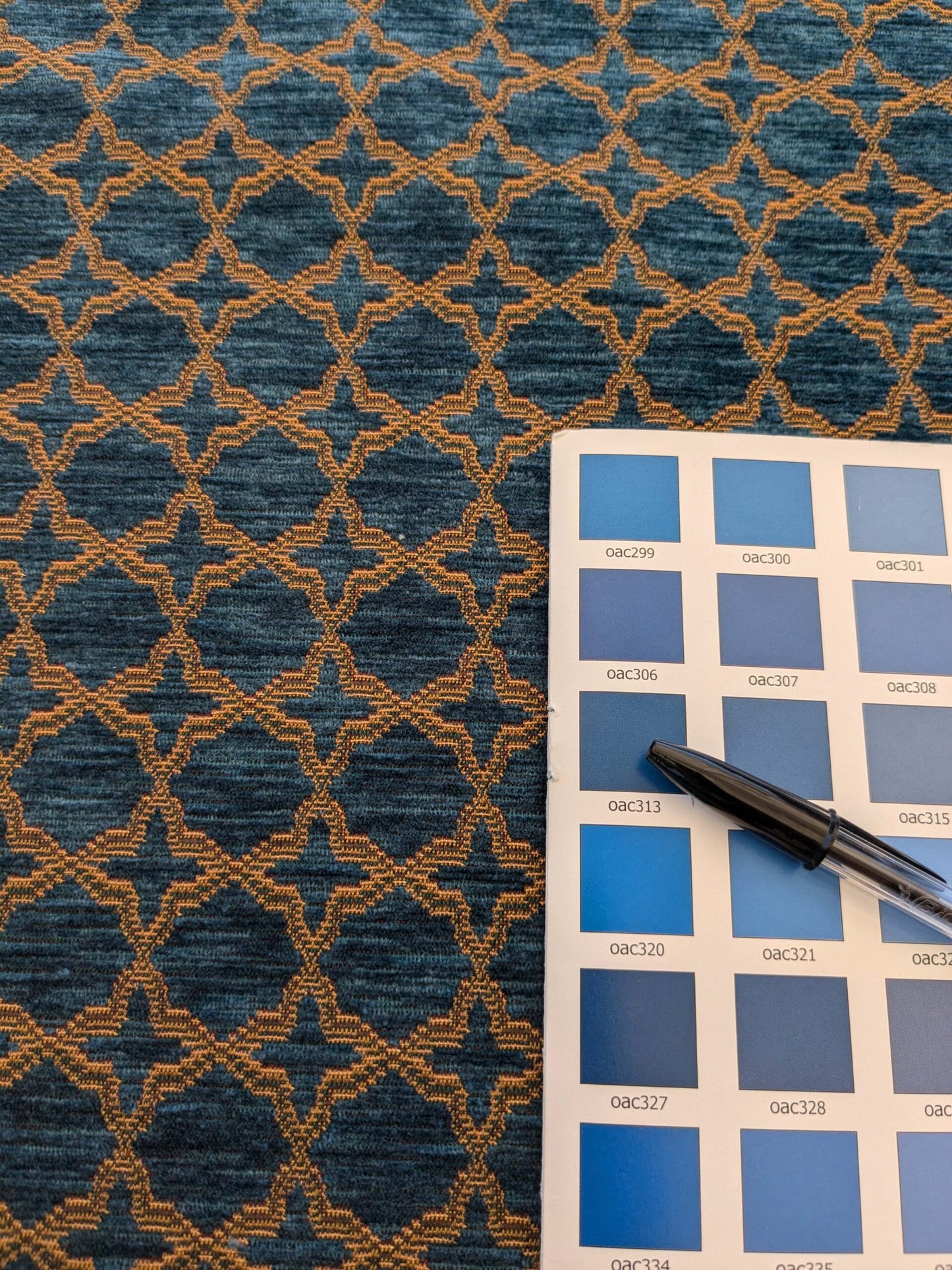 by yard Scalamandre Scalamandre Blue Brown Diamond Vintage Neoclassical Art Deco Velvet