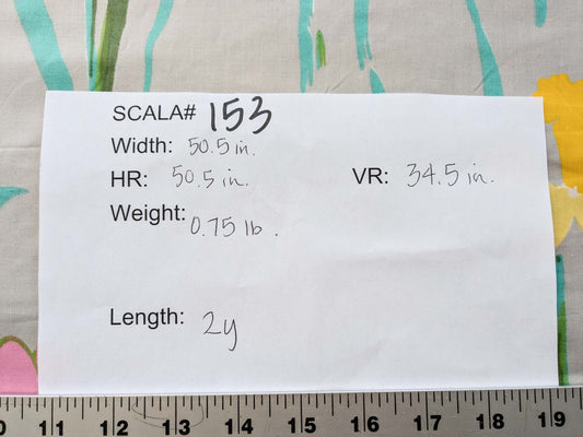 2 yards Scalamandre Flowers Art Deco Children Tulips on Gray