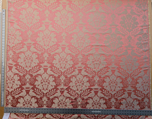 by yard Scalamandre 100% silk Love Bird Rose Pink Melon Red MSRP USD 664/Y