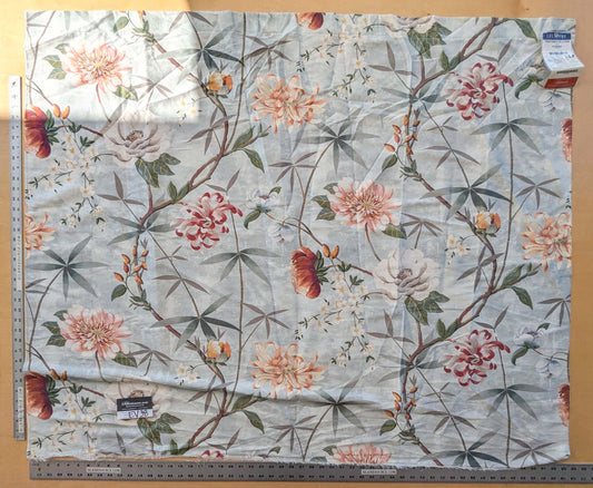 17 EV38 Scalamandre Lelievre Printemps De Chine Aqua Floral Tree Foliage Botanical 1.2y