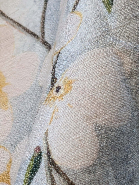 17 EV38 Scalamandre Lelievre Printemps De Chine Aqua Floral Tree Foliage Botanical 1.2y