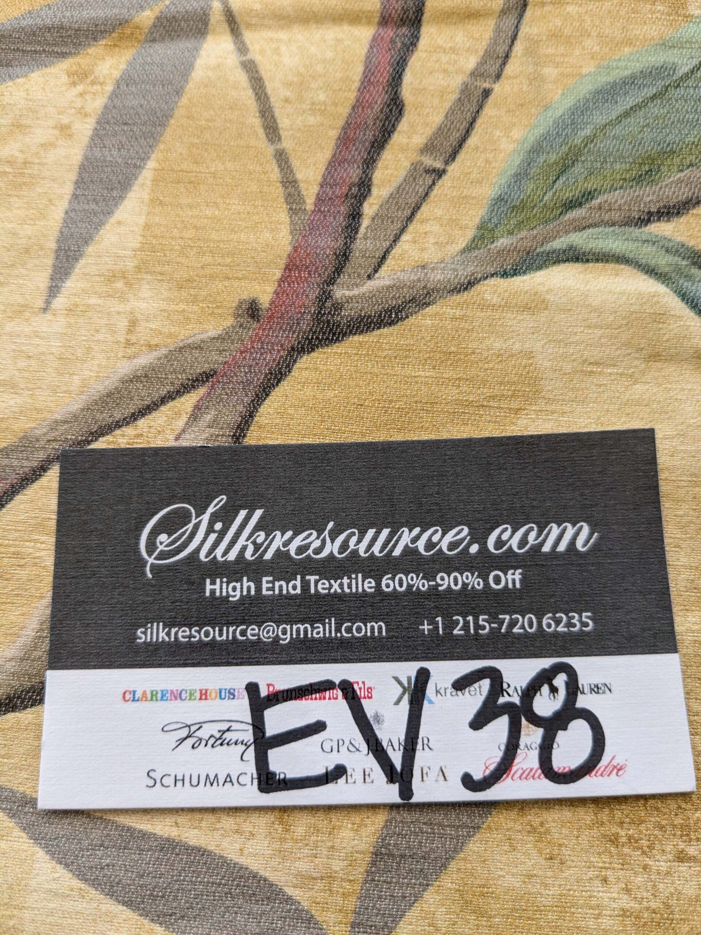 18 EV38 Scalamandre Lelievre Printemps De Chine Yellow Floral Tree Foliage Botanical 1.2y