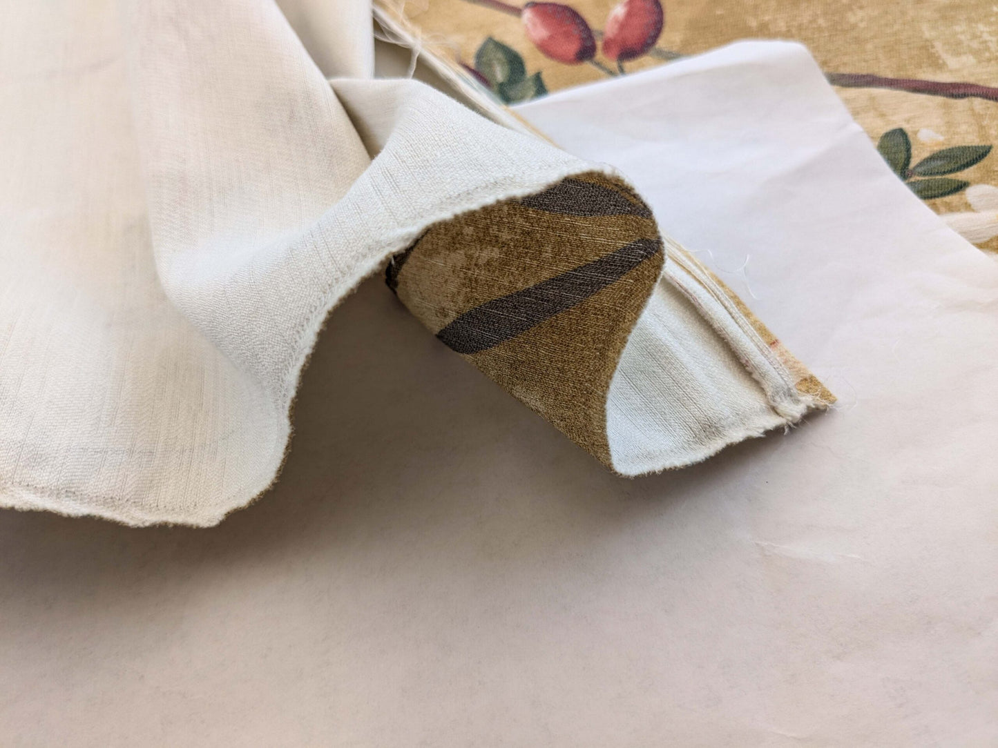 40 EV38 Scalamandre Lelievre Printemps De Chine Yellow Gold Floral Tree Foliage Botanical 1.2y