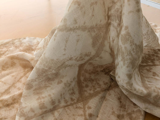 46 EV38 Scalamandre Alhambra Itajime Biscuit Light Beige Linen White Sheer Diamond 30" x 54"wide