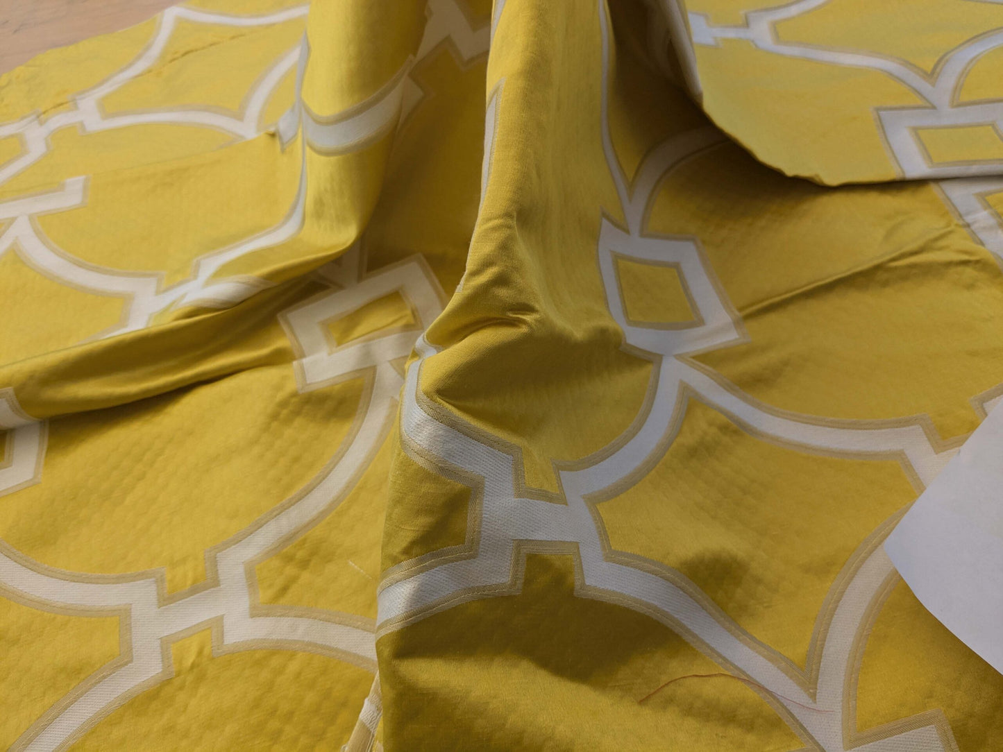 6 EV39 Scalamandre Circle Fret Forsythia White Jacquard Fretwork Lattice MSRP USD264/y 1.2y