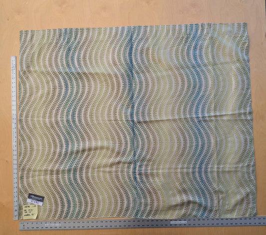 6 EV40 1.2 yards x 51"wide Scalamandre Fonthill Square Silk Sensuous Stripe Aquarelle Ombre Green Blue MSRP USD 356/y