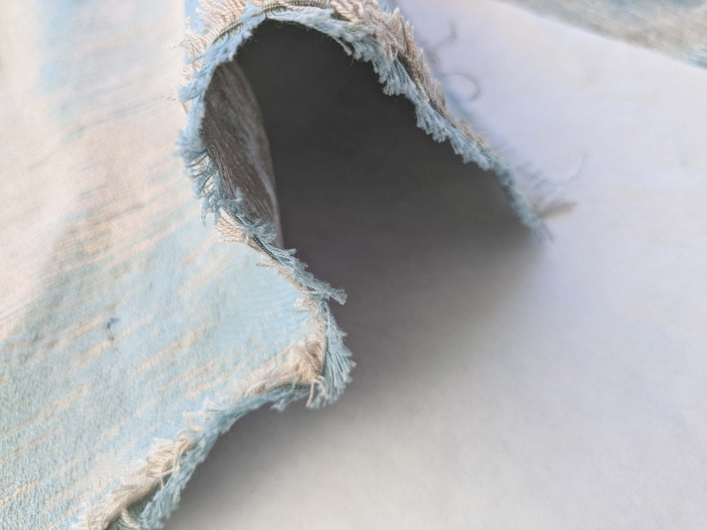 12 EV40 1.1yards x 52" Scalamandre Chevron Abstract Powder Blue and Beige