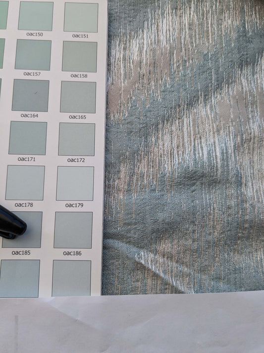 12 EV40 1.1yards x 52" Scalamandre Chevron Abstract Powder Blue and Beige