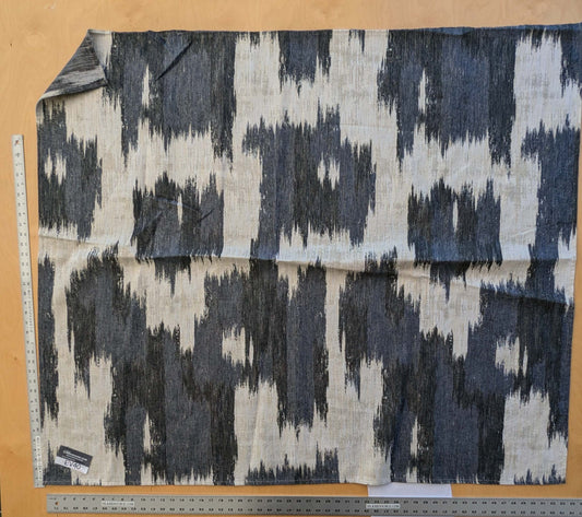 14 EV40 1.2yards x 54" Scalamandre Aldeco Monte Blue Cream White Abstract Large Jacquard