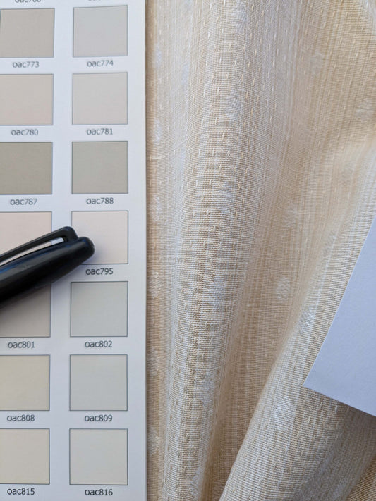 2 EV41 35" x 54" wide Scalamandre Marquie Strie Amure Creme Beige Dots MSRP USD 382/y Stain