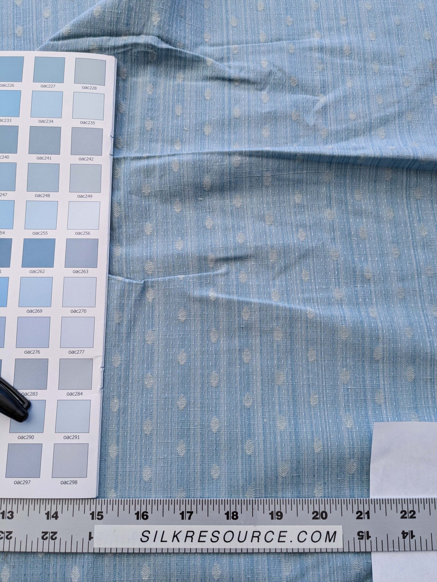 12 EV41 34"x 55" wide Scalamandre Marquie Strie Amure Blue Small Texture Dots MSRP USD 382/y