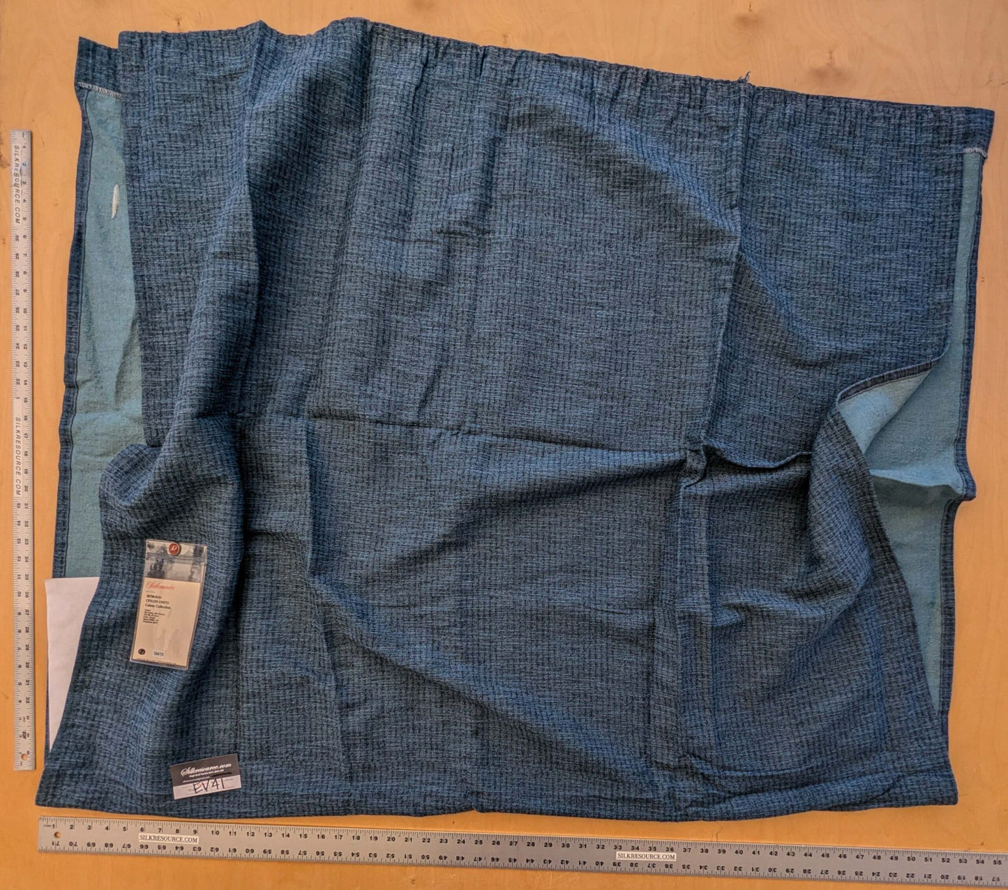 16 EV41 2.4y x 54" Scalamandre Colony Collection Ceylon Unito Prussia Blue Texture Solid MSRP USD 360/y