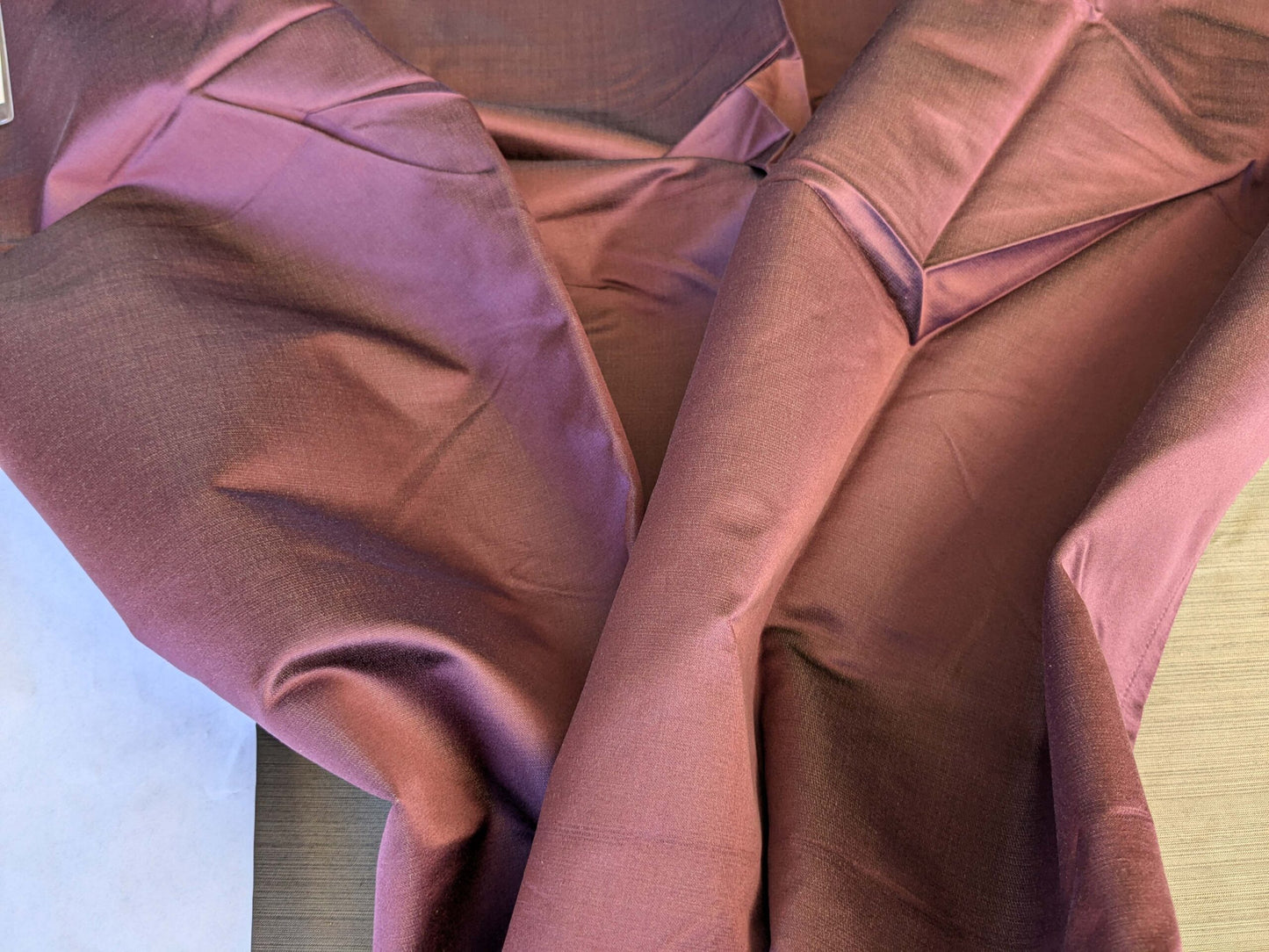 28 EV42 2.4y x 51"w Scalamandre Sophie Satin Eggplant Purple Silk Satin Cotton