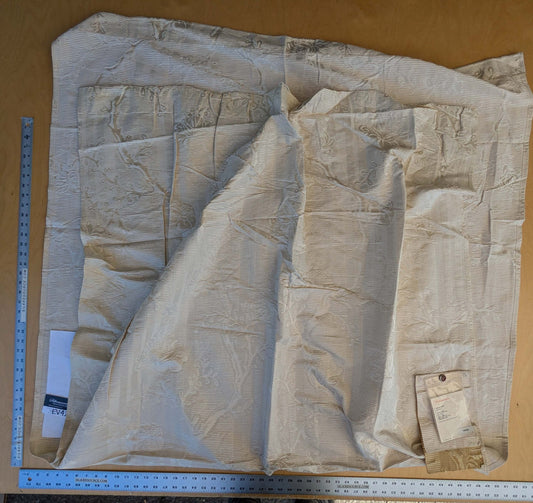 13 EV42 2.3y x 52" Scalamandre “sabrina Gaufre” Damask French Dove Cream Gold Silk Stripe Floral