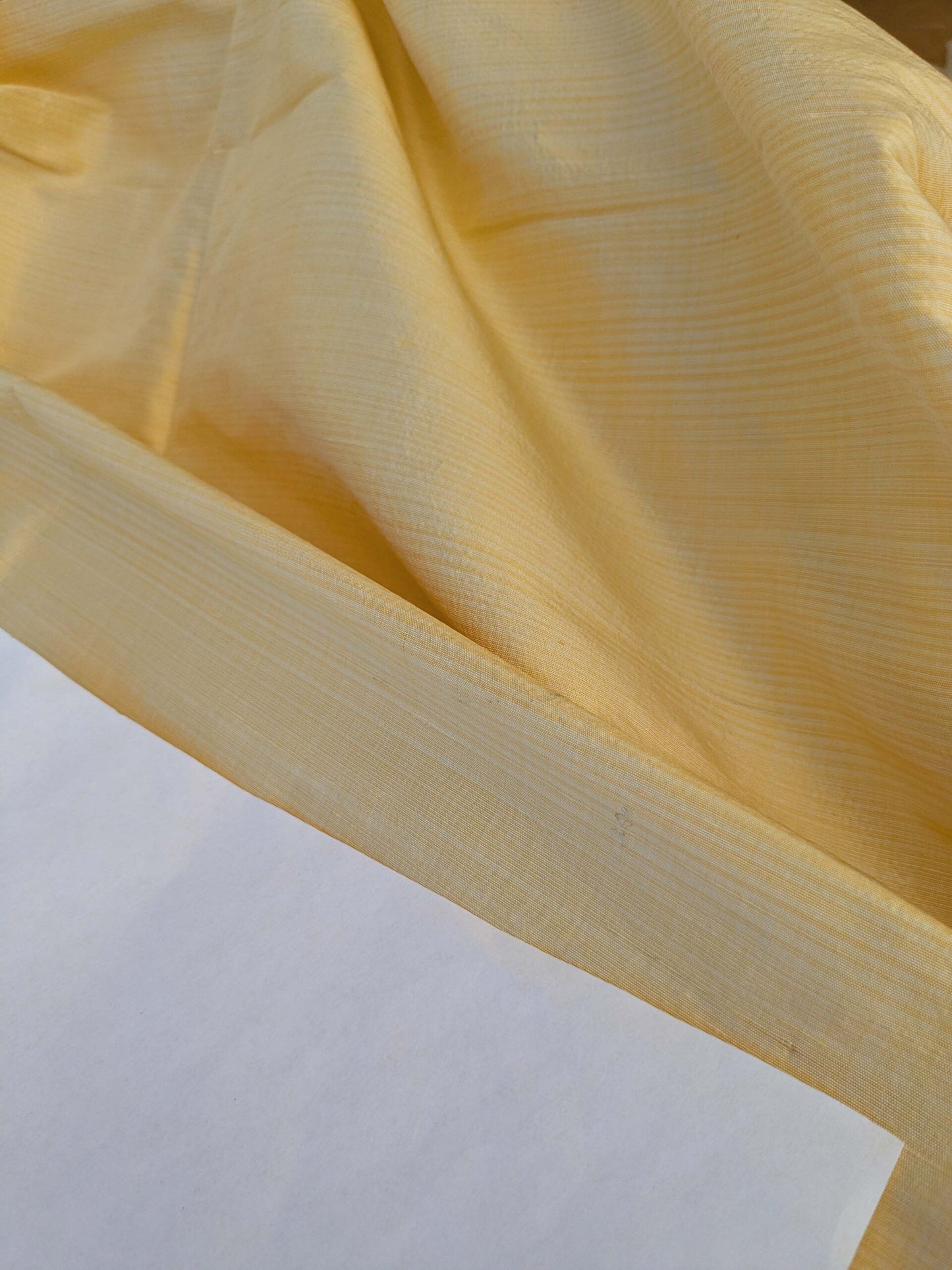 17 EV42 2.2y x 54"w Scalamandre Powers Court Lemon Yellow Silk Taffeta Strie MSRP USD 342/Y Faint Smudges