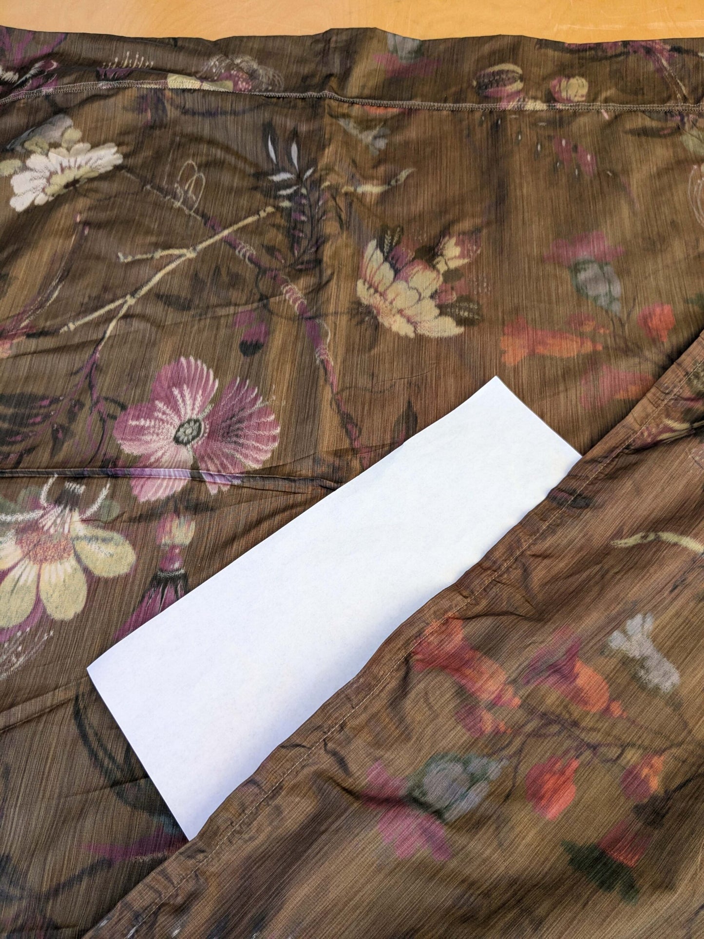 19 EV42 2.4y x 54"w Scalamandre Paradiso Bronze Brown Purple Bird Tropical Floral Silk Warp Print Fr France MSRP USD 450/Y