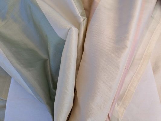 22 EV42 2.4y x 55"w Scalamandre Rainbow Mutli Greens Pinks and White Ombre Stripe Silk