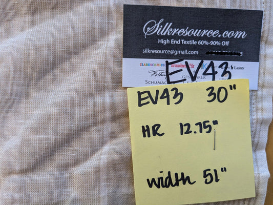 1 EV43 Sheers 30" x 51" wide Scalamandre Stripe Beige Cream Small Stain