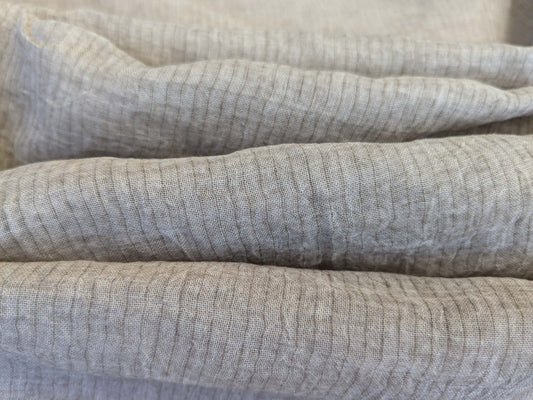 Scalamandre Christian Fischbacher Nuvola Sheer - Cocoa Gray Stripe