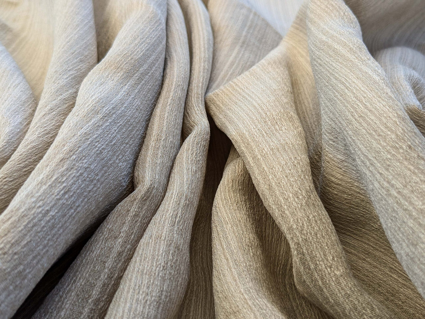 5 EV43 Sheers 1.3y x 126"wide Scalamandre Lelievre Paris Briscola M1 Marbre Beige Strie Texture Polyester MSRP USD 652/y