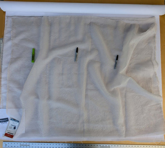 12 EV43 Sheers 2.4y x 56"w Scalamandre Christian Fischbacher Orient Light Eggshell Abstract Jacquard Small Stain