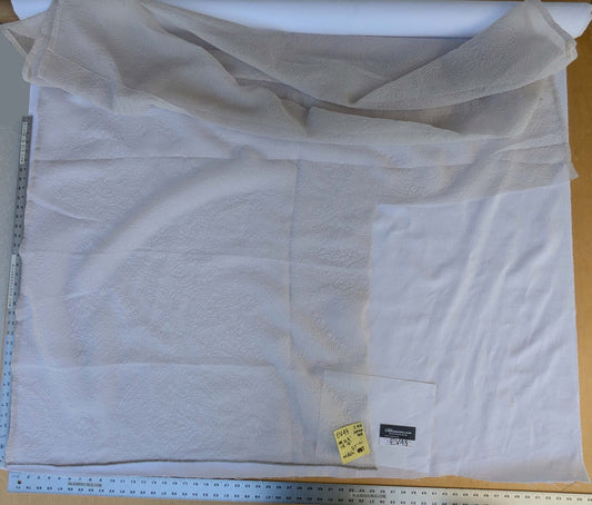 13 EV43 Sheers 2.4y x 57"w with Corner Cut Scalamandre Christian Fischbacher Orient Light Beige Gray Abstract Jacquard
