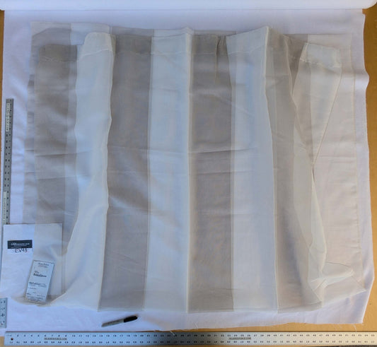 17 EV43 Sheers 2.5y x 56"w Scalamandre Christian Fischbacher Dialog Natural White Stripe Sheer Polyester