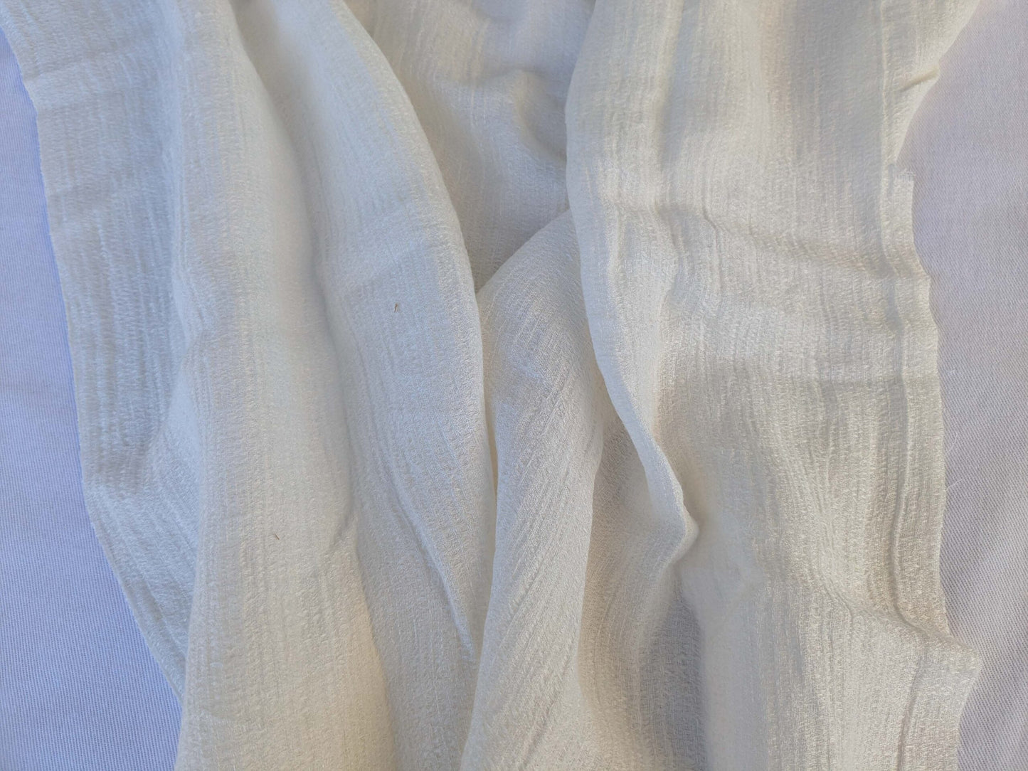 19 EV43 Sheers 2.4y x 54"w with Corner Cut Scalamandre Solid White Sheers