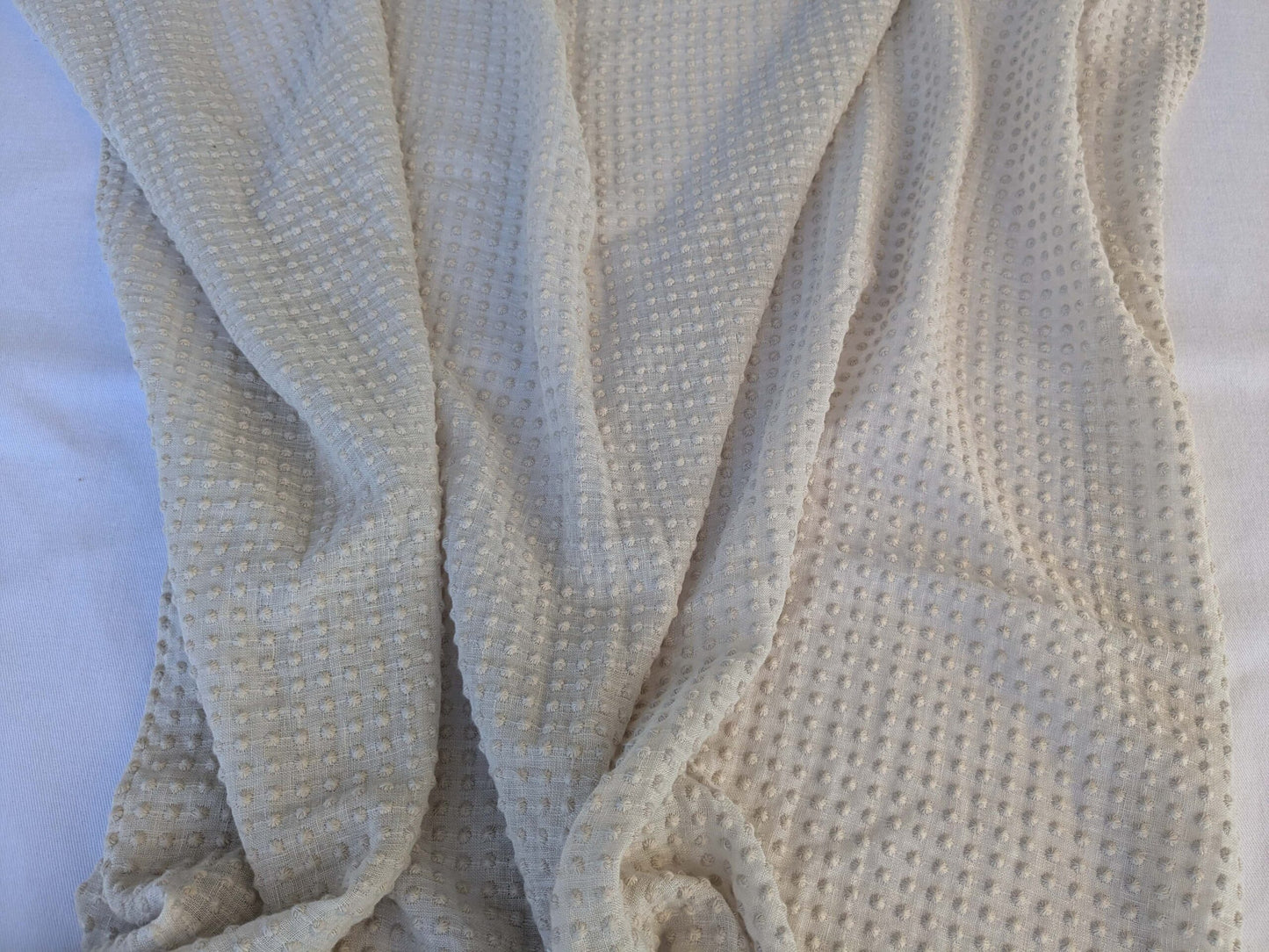 20 EV43 Sheers 2.4y x 54"w with Corner Cut Scalamandre Dot Small Scale Texture Beige