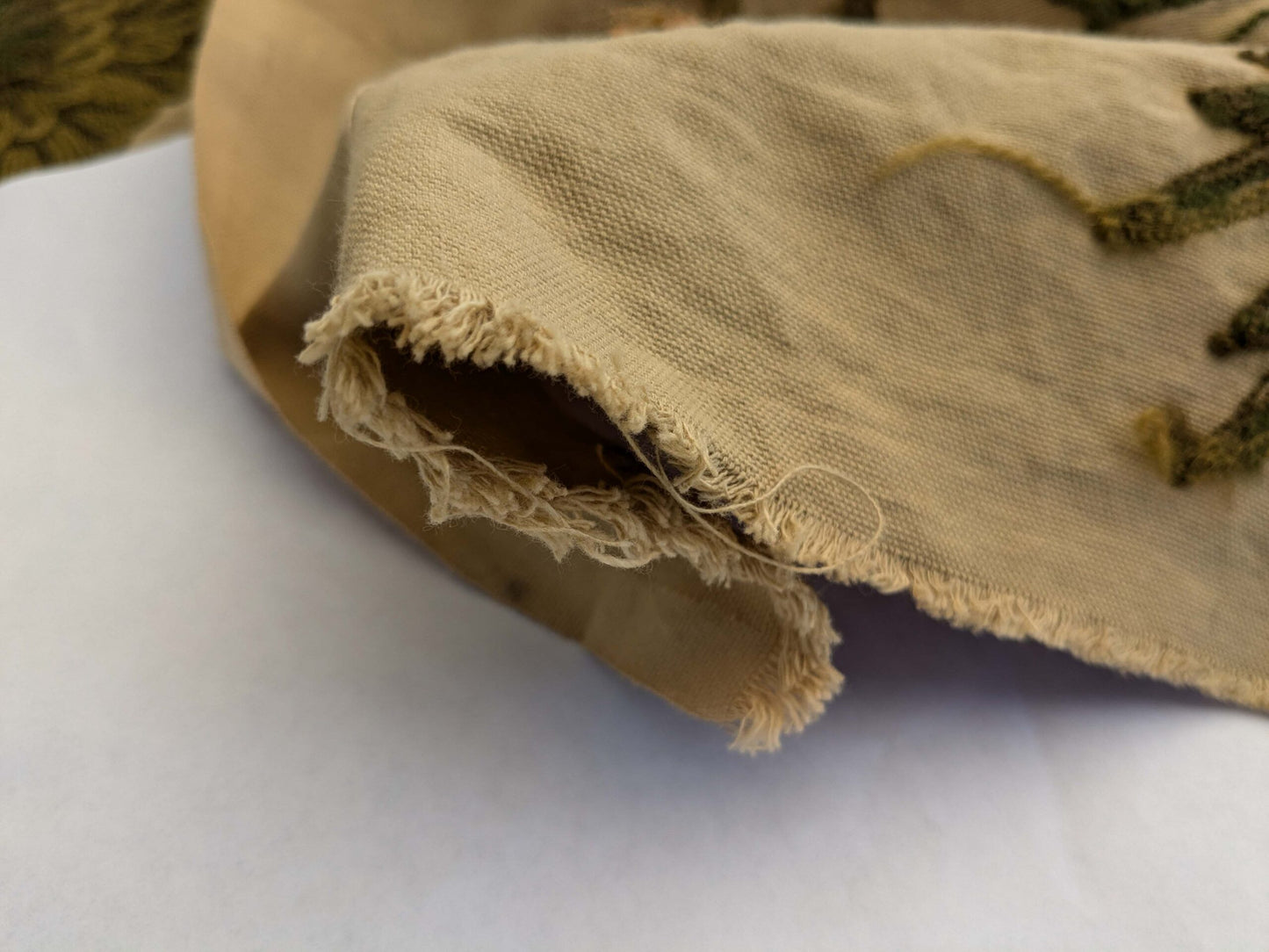 11 EV44 3.2yd x 52"w Scalamandre Old World Weavers Floribunda on Vintage Floral Botanical Tree Foliage Brown Green Red on Vintage Beige Embroidery Historical