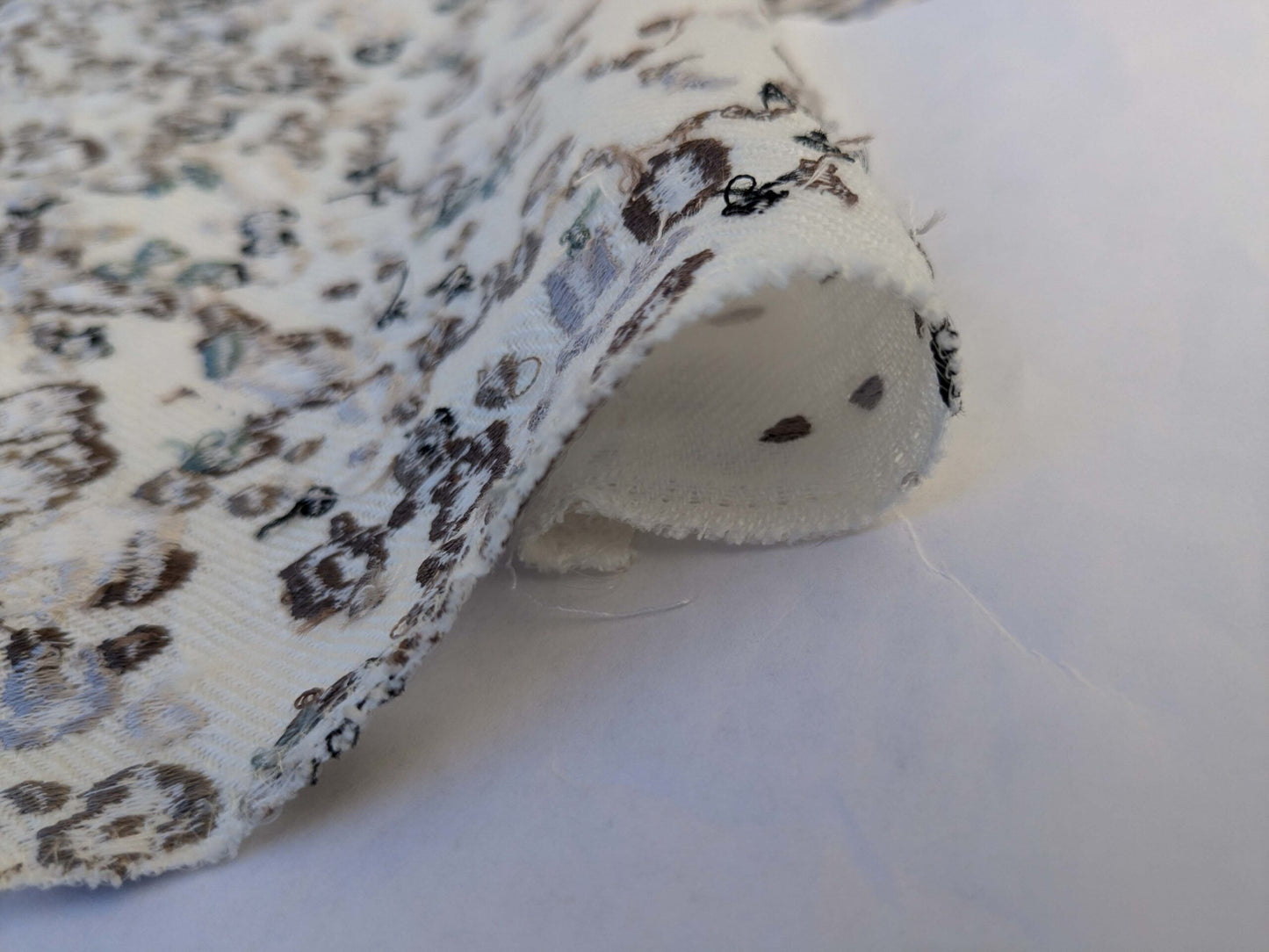 15 EV44 1.2yd x 53"w Scalamandre Abstract Brushed Black and White Viscose Embroidery Texture