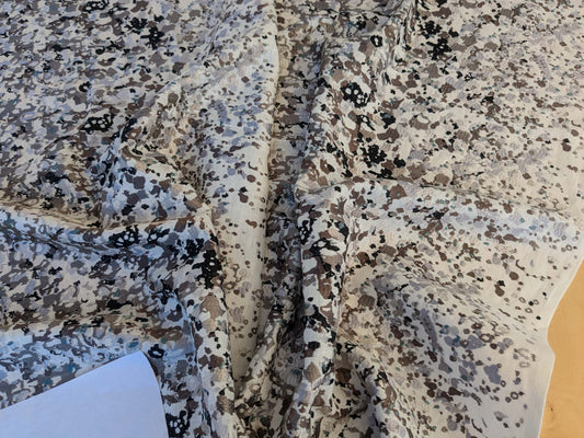 15 EV44 1.2yd x 53"w Scalamandre Abstract Brushed Black and White Viscose Embroidery Texture