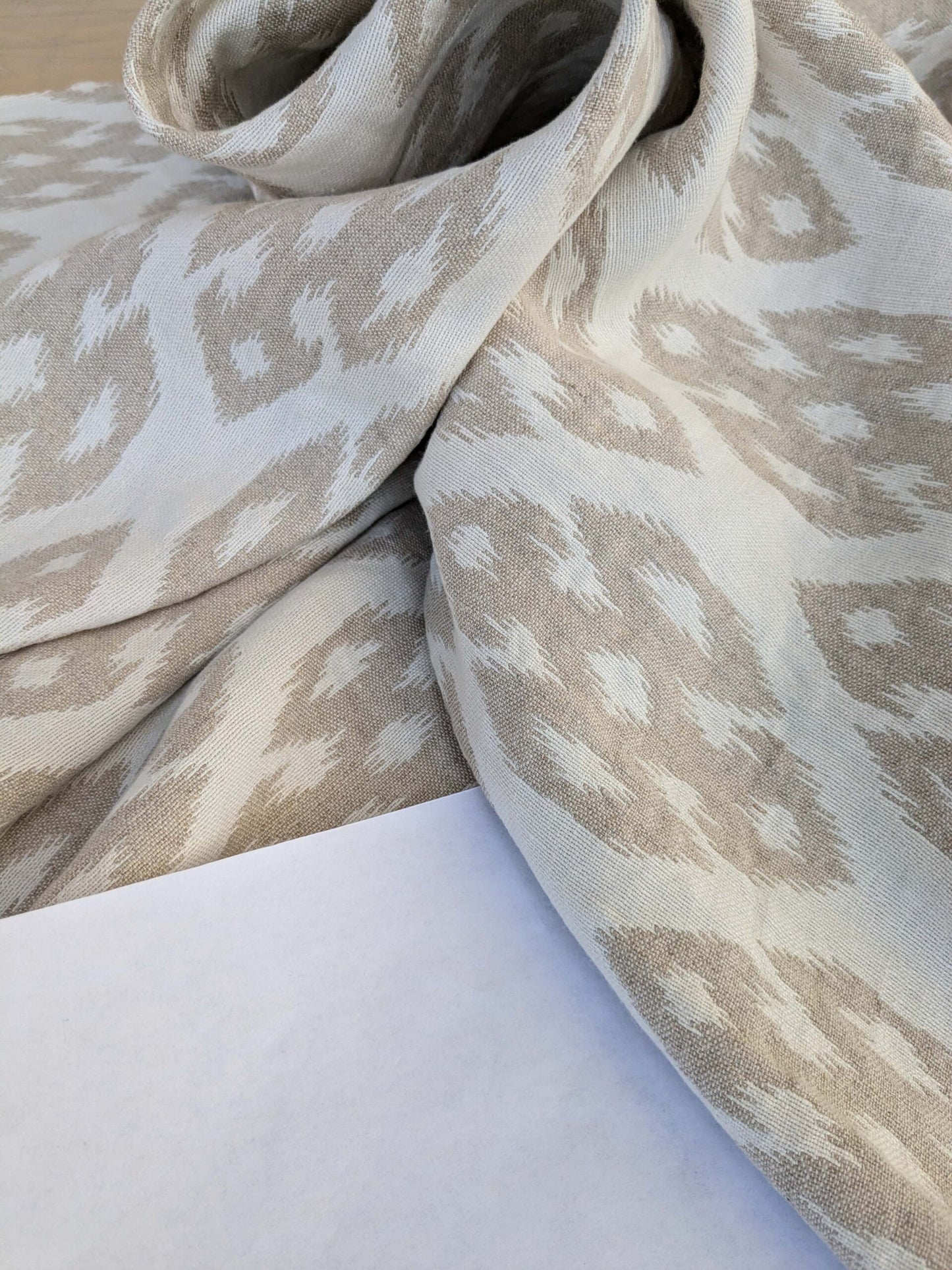 by yard Scalamandre Ismir Natural Cream White Linen Print Orgee Diamond Double Width from Spain MARP USD364/y