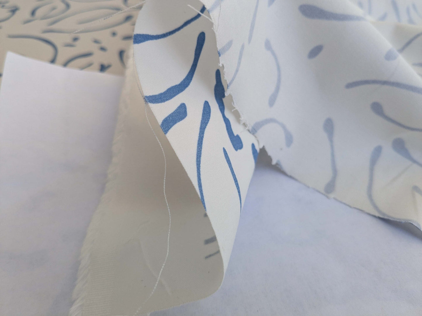 by yard Scalamandre Brooks Delphinium on White Modern Art Floral Print Cotton MSRP USD 180/y