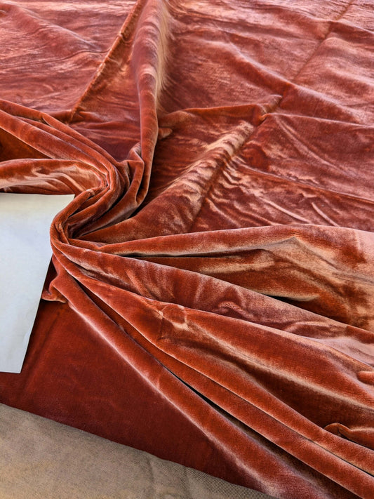 2.4yard with small stains Scalamandre Folio Coral Red Pink Superb Silk Velvet With Cuddly Silk Pile Yet Durable MSRP USD 566/y