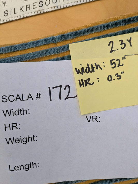 2.3yard Scalamandre Sofia Silk Velvet Stripe Blue and Gold Silk Pile Light Brown MSRP USD478/y