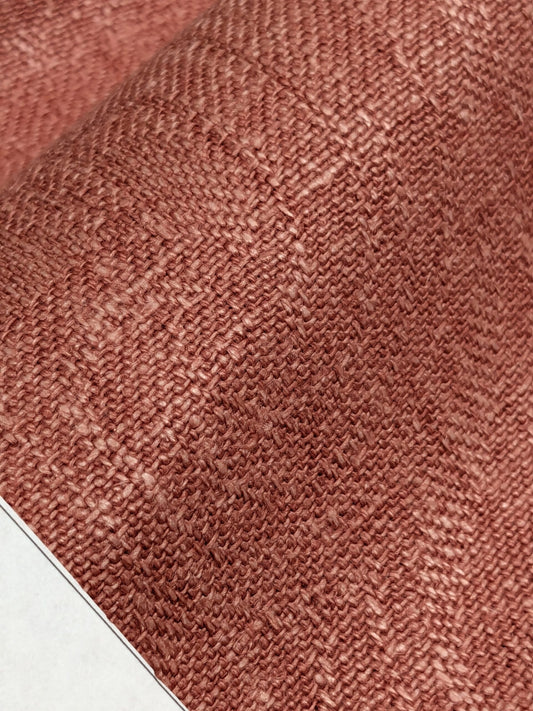 Clarence House Ghent Tea Rose Red 100% Linen Textured Subtle Damask Best Belgium Linen MSRP USD 152/Y