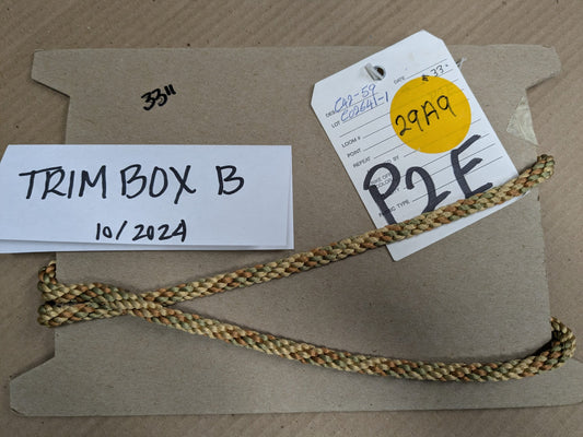 33 inches Scalamandre 100% Silk Rope Trim C42-59 (Trim Box B) Woven Green Brown Yellow