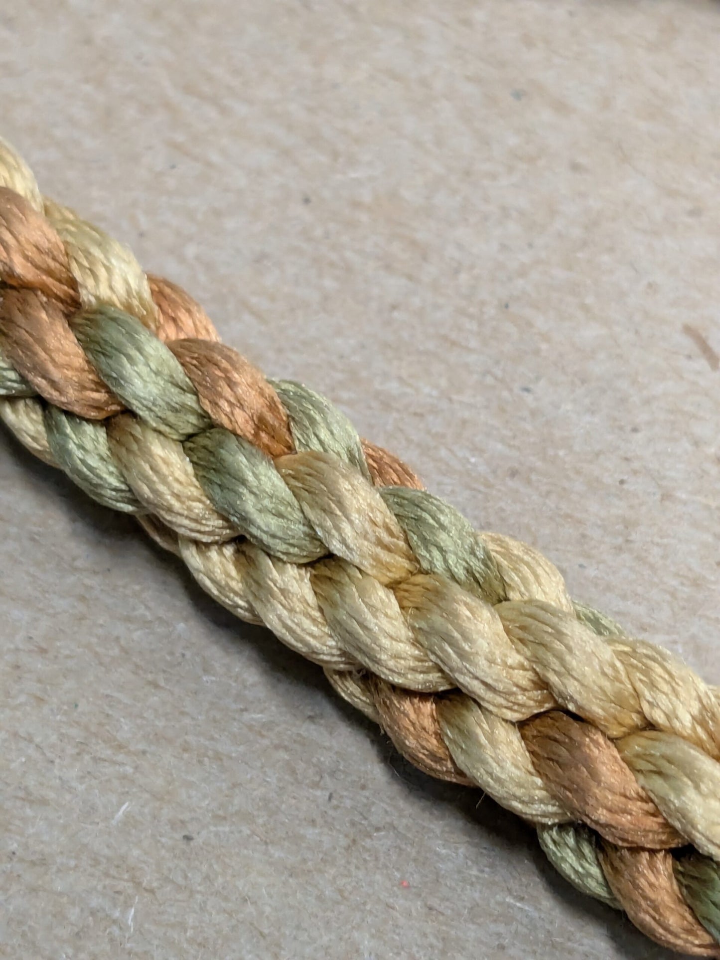 33 inches Scalamandre 100% Silk Rope Trim C42-59 (Trim Box B) Woven Green Brown Yellow