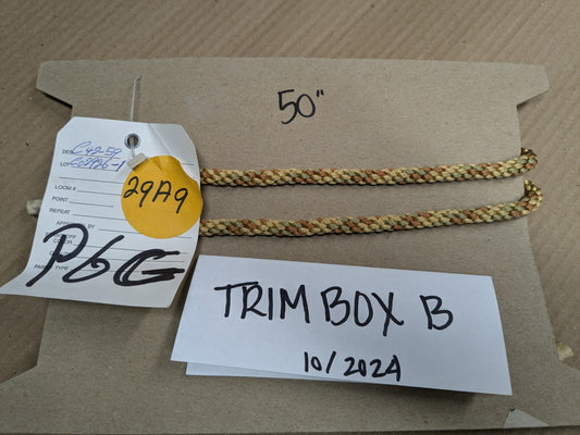 50 inches Scalamandre 100% Silk Rope Trim C42-59 (Trim Box B) Woven Green Brown Yellow