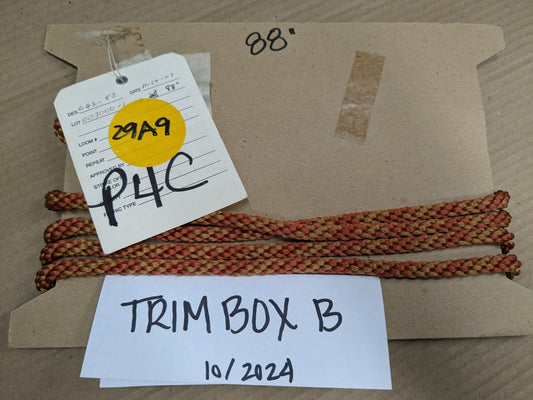 88 inches Scalamandre 100% Silk Rope Trim C42-83 (Trim Box B) Woven Brown Pink Red