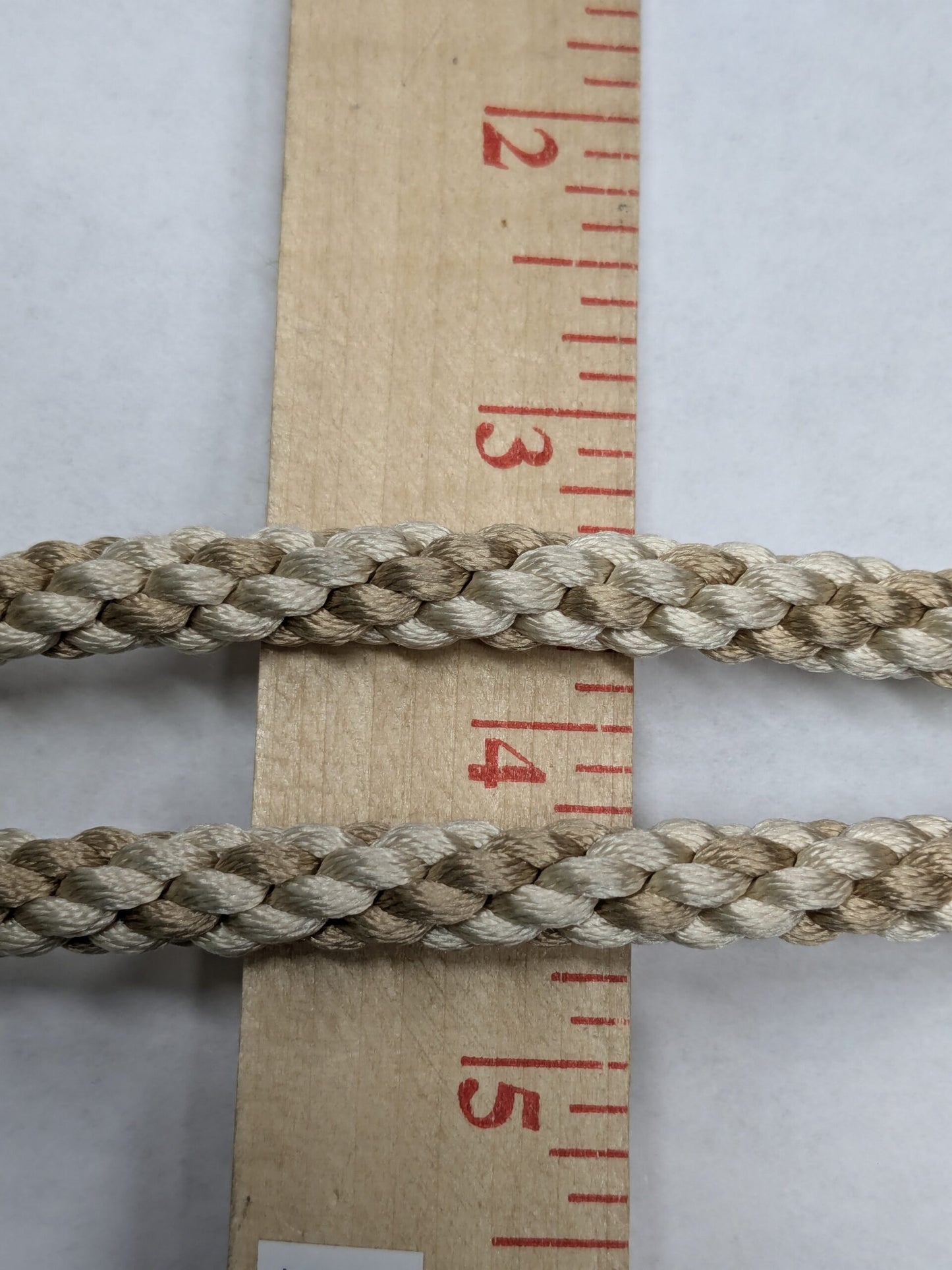 4.1yards Scalamandre 100% Silk Rope Trim C42-53 (Trim Box B) Woven White Brown