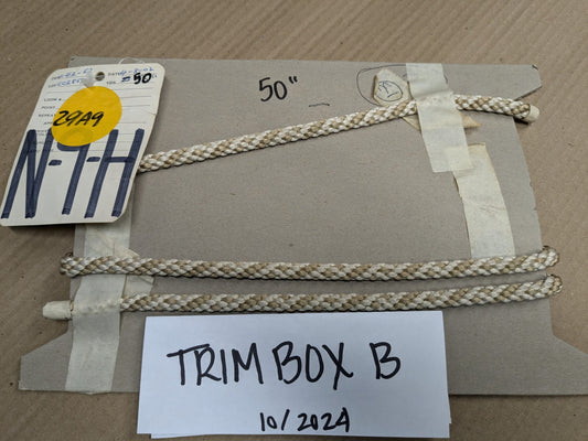 50" Scalamandre 100% Silk Rope Trim C42-53 (Trim Box B) Woven White Brown