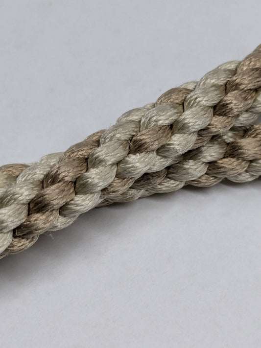 44" Scalamandre 100% Silk Rope Trim C42-53 (Trim Box B) Woven Cream Beige Brown