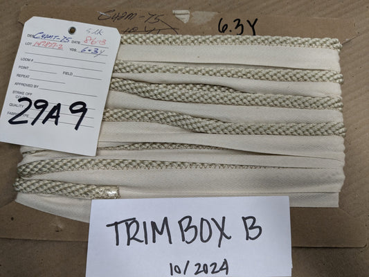 6.3yards Scalamandre 100% Silk Rope Trim C42-M75 (Trim Box B) Woven White