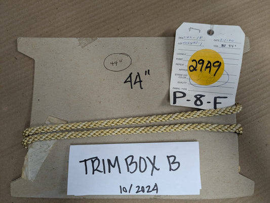 44" Scalamandre 100% Silk Rope Trim C42-15 (Trim Box B) Woven Beige Yellow