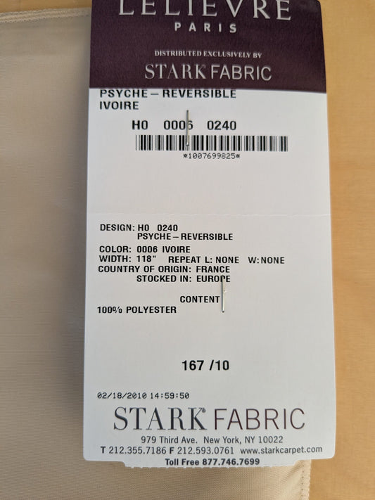 42 EV45 Square 27" x 27" Scalamandre Lelievre Paris Psyche Reversible Ivoire Ivory Polyester Solid Taffeta Stain!