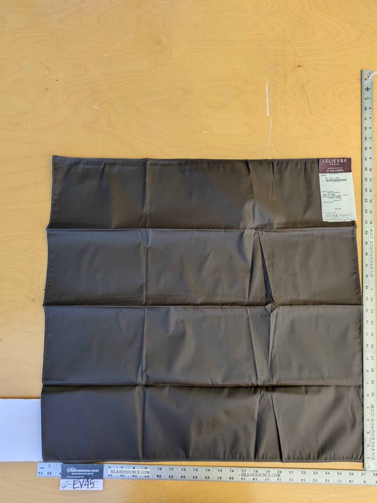 48 EV45 Square Scalamandre Lelievre Paris Psyche Reversible Ombre Brown Polyester Solid Taffeta