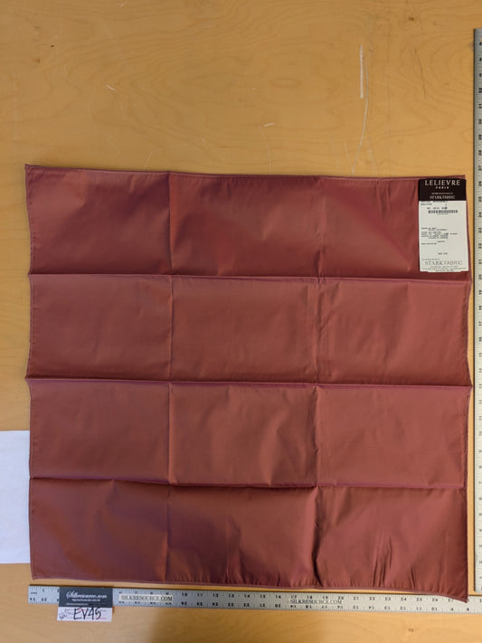 52 EV45 Square Scalamandre Lelievre Paris Psyche Reversible Bruyere Light Red Polyester Solid Taffeta